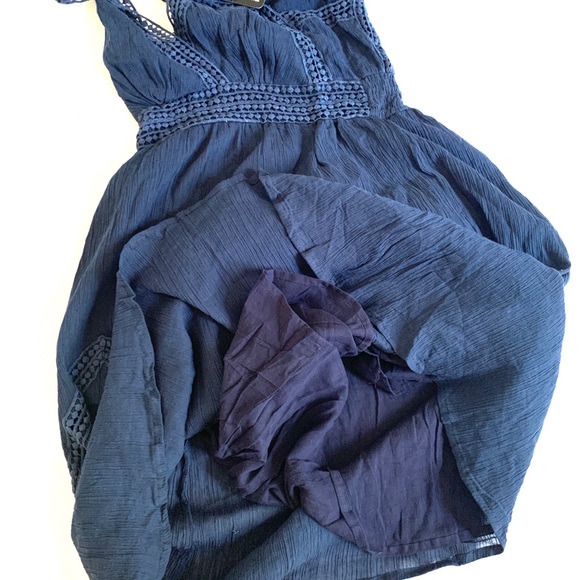 Cotton Dress Navy Blue - Picture 4 of 5